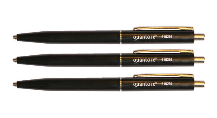 Balpen quantore retractable en metalen clip zwart