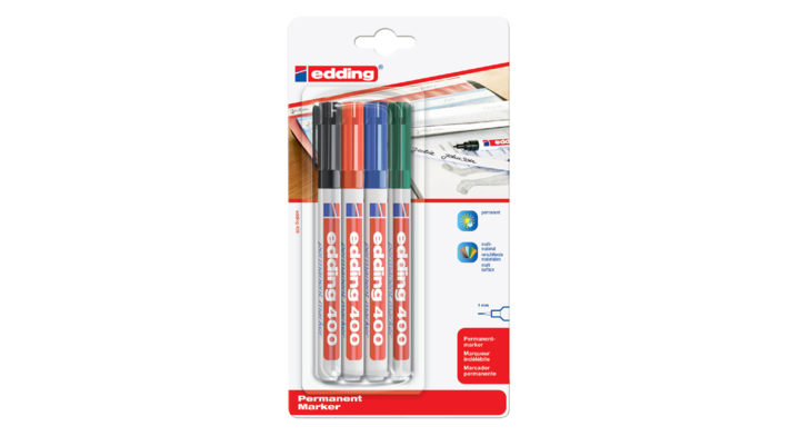 Viltstift edding 400 perm rond 1mm ass