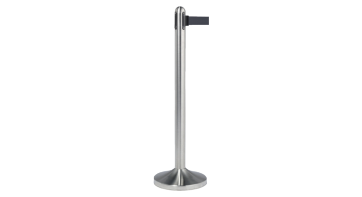 Securit, afzetpaal met 210 cm rolband, RVS/zwart (1 stuk)
