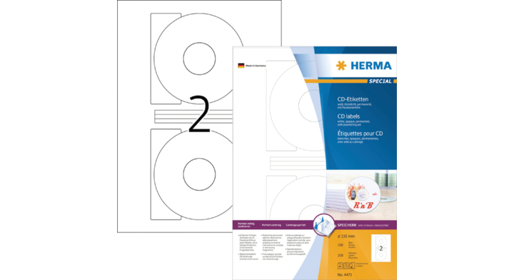 Etiket herma superprint 4471 cd 200st