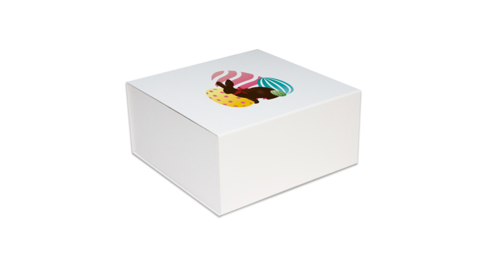 Luxe pasen magneetdozen,Easter eggs, 23x23x11cm, wit, (25st)