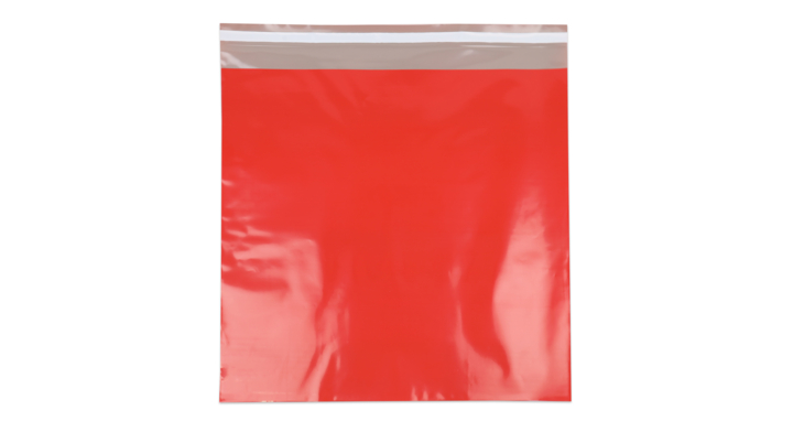 Verzendzak, plastic,  50x46cm+klep, rood (250 stuks)