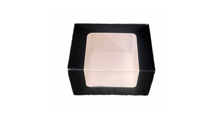 Gebaksdoos, zwart, met venster, 16x12x10cm (100 stuks)