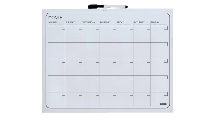 Planbord maand desq 40x50cm randloos + marker magnetisch(421