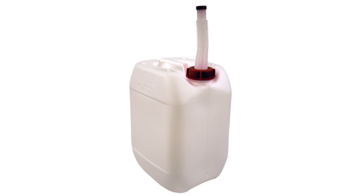 Jerrycan met schenktuit, 5 liter, wit, VB 192700 (per pak van 4 stuks)