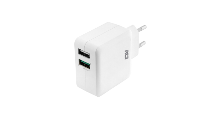 Oplader act usb 2 poorts quickcharge 30w wit(ac2125)