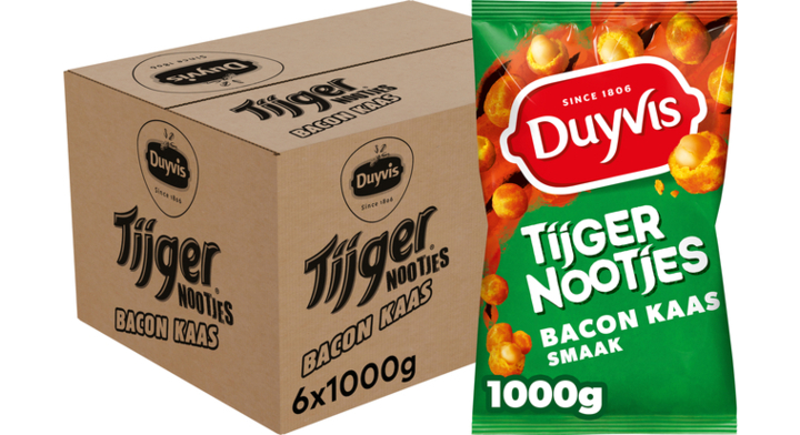 Tijgernootjes duyvis  bacon kaas zak 1kg(32162)