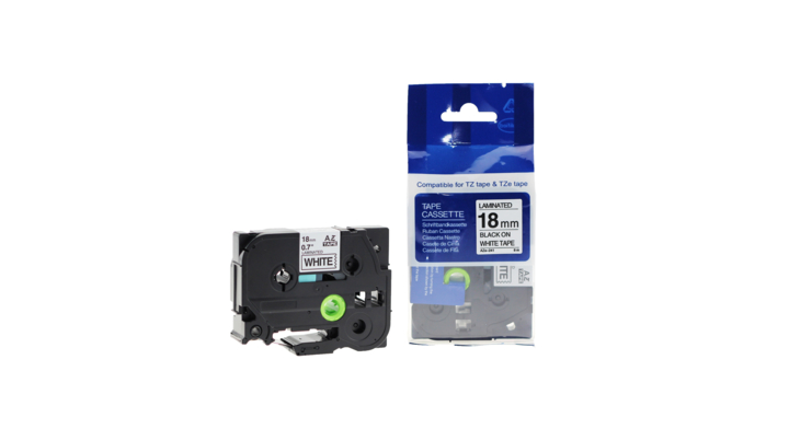 Compatible Lettertape brother p-touch tz241 18mm wit/zwart