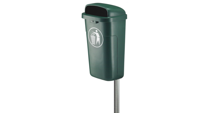 Vuurbestendige buitenafvalbak, 50 liter, groen, VB 500200