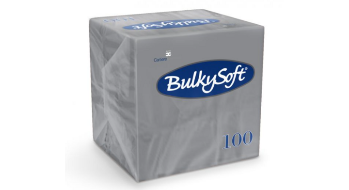 BulkySoft | Servet | 24x24cm | 1/4 Vouw | 2-Laags | Grijs | 32461 (2000 stuks)
