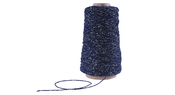 Bakers Twine koord katoen, D.blauw/Goud, 2mm, Rol a 300mtr