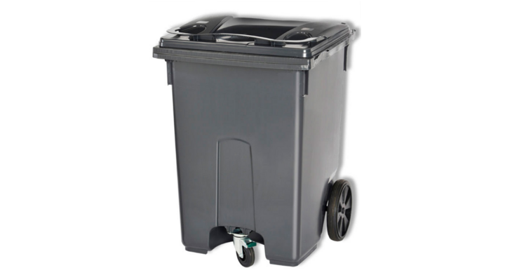 Rolcontainer met zwenkwiel, 360 liter, grijs, VB 400400