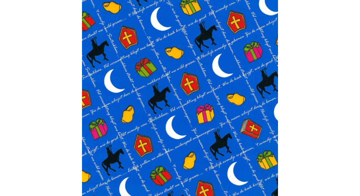 Cadeaupapier Sint, 30cm x 200 meter, D90022, blauw
