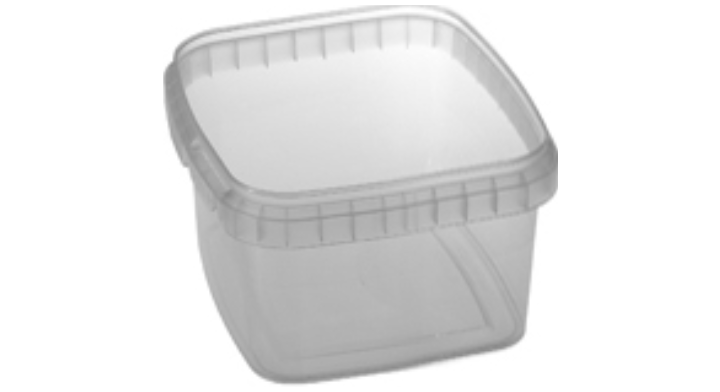 Emmer vierkant, PP, 199x199x110mm, 2.5l, transp (1127 stuks)