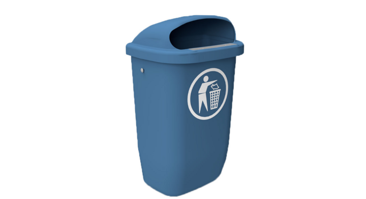 Din-PK, buitenafvalbak, 50 liter, blauw, VB 049806