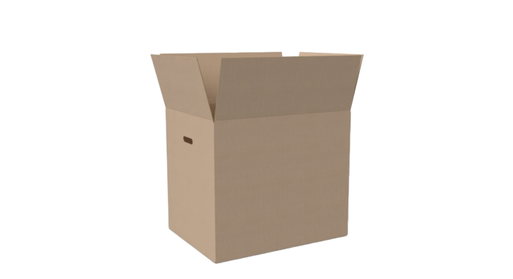 Kartonnen Dozen | 790x590x680mm | EB-golf | Handgreep En Perforatie | Bruin