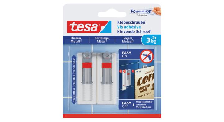 Klevende schroef tesa voor tegels en metaal verstelbaar 3kg(