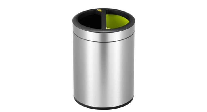 Round EKO, afvalbak, open top, 2x5 liter, mat RVS, VB 903811