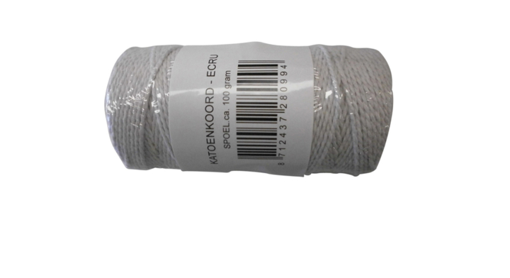 Koord katoen naturel 100gr ca 250mtr