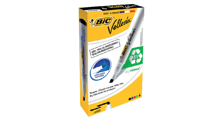 Viltstift bic 1754 whiteboard schuin 3-5.5mm 4st