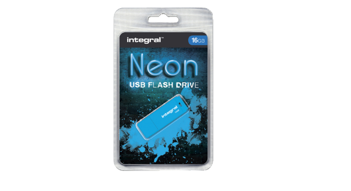 Usb-stick integral fd 16gb neon blauw(infd16gbneonb)