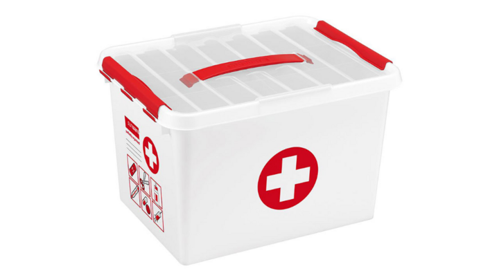 Opbergbox Sunware Q-Line EHBO, 22 liter, wit/rood, VB 798250