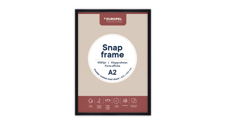 Kliklijst europel a2 25mm mat zwart(355071)