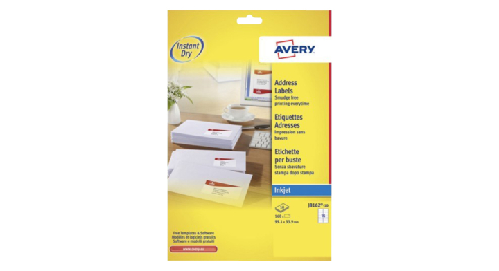 Etiket avery j8162-10 99.1x33.9mm 160st