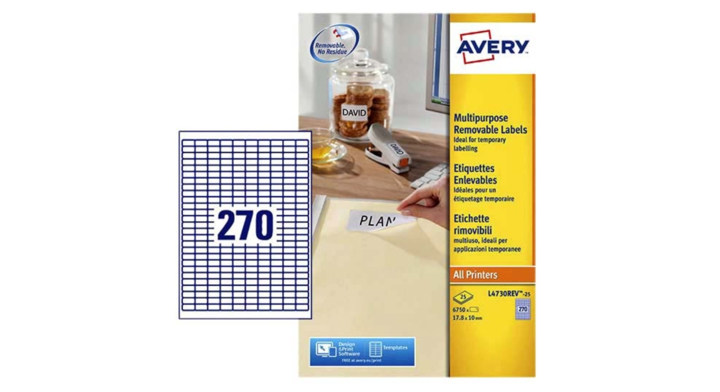 Etiket avery l4730rev-25 17.8x10mm 6750st