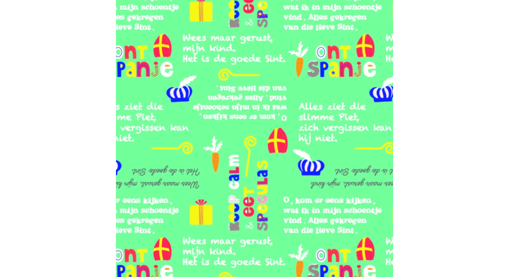 Cadeaupapier Sint, 50cm x 200 meter, D90015, groen