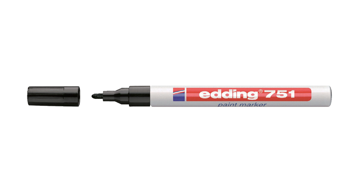Viltstift edding 751 lak perm rond 2mm zwart