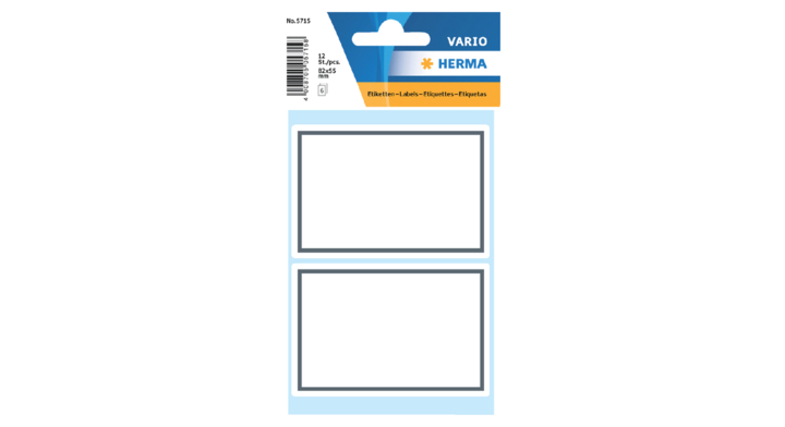 Etiket schrift herma 5715 53x80mm kader grijs 12st