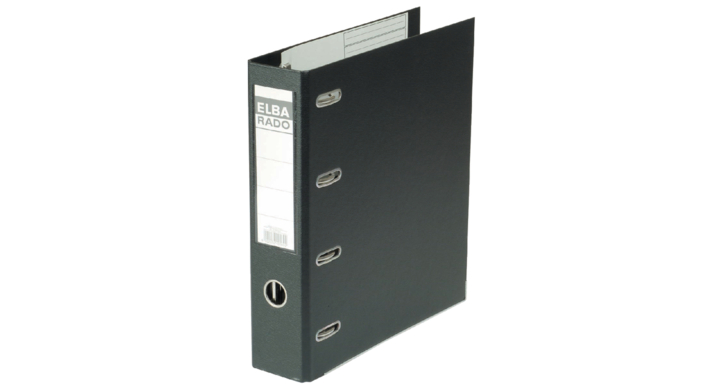 Ordner elba rado plast a4 75mm bank 2mech pvc zw