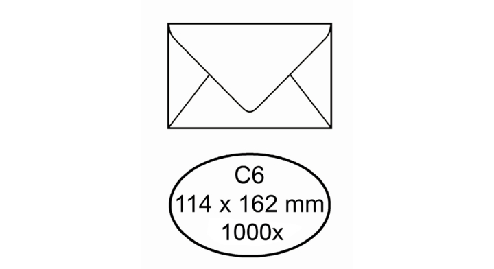 Envelop bank 114x162mm 80gr wit