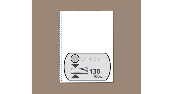 Draadrug gbc 14.3mm 34r zilver