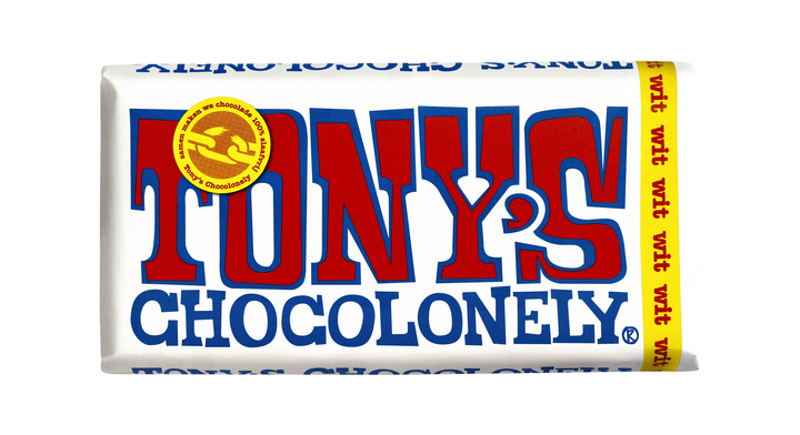 Tony's Chocolonely, chocolade, 180 gram, wit, nlrw180 (1 stuk)