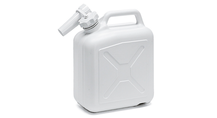 Jerrycan met schenktuit, 5 liter, wit, VB 005310