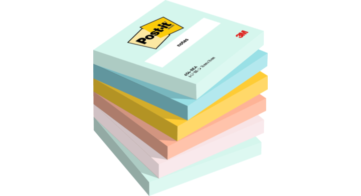 Memoblok 3m post-it 654 76x76mm beachside colour(654-6-bea)