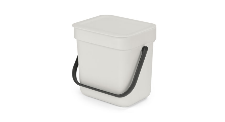Brabantia, afvalemmer sort & go, 3 liter, licht grijs, VB 213229