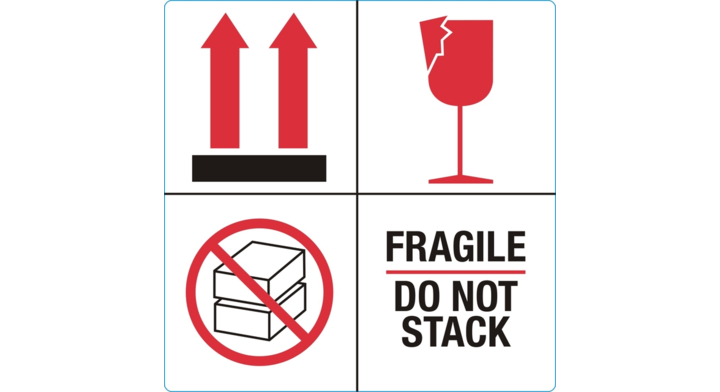 Waarschuwingsetiket fragile do not stack 1000st(76930)