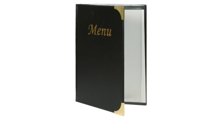Menukaart securit a5 4x2tas zwart(mc-bra5-bl)