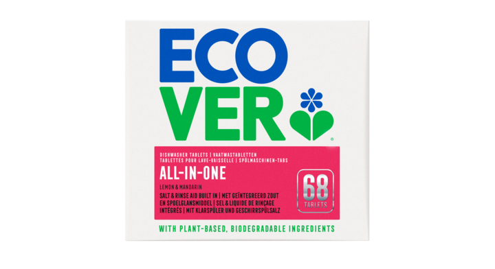 Vaatwastabletten ecover all in one 68 stuks(4006016)