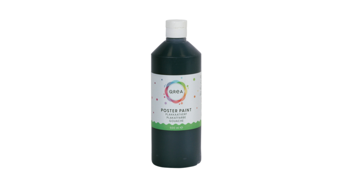 Plakkaatverf qrea zwart 500ml(47550)
