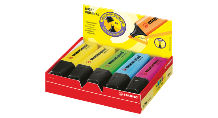 Markeerstift stabilo boss ass 10st