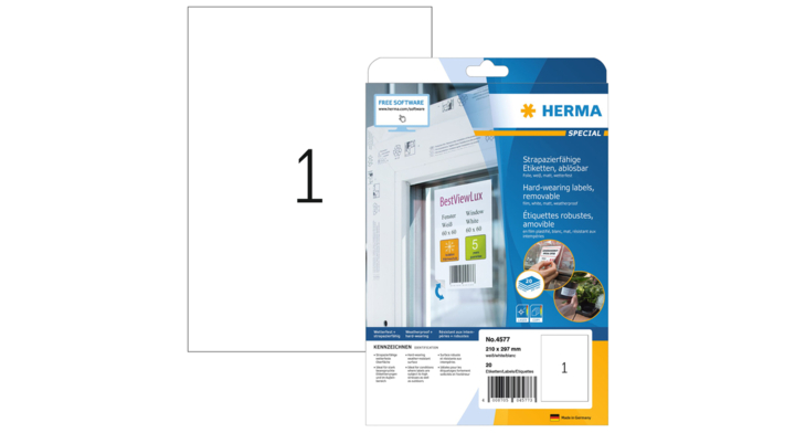 Etiket herma 4577 210x297mm 20st(4577)