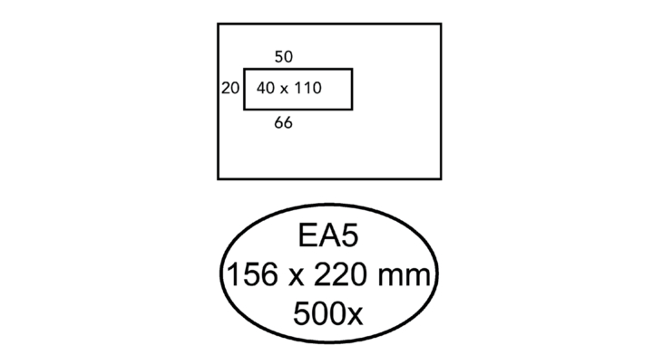 Envelop hermes venster ea5 vl 4x11 80gr 500st wit