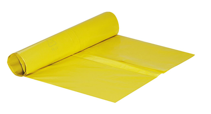 Vuilniszak | HDPE | 58x100cm | 70 Liter | T30 | Geel (25 rollen x 20 zakken)