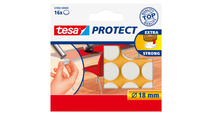 Antikrasviltjes tesa 57892 18mm rond wit(57892-00000-01)