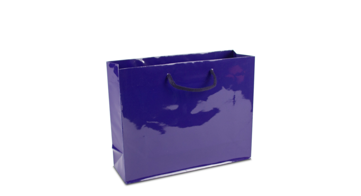 Luxe draagtas, papier, 36+14x42cm, glans-paars (100 stuks)