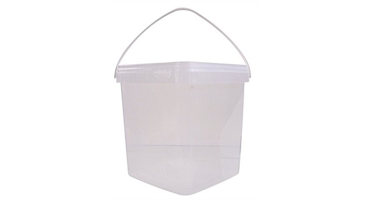 Emmer rechthoek, PP, 287x248x215mm, 10.7l, transp(672 stuks)